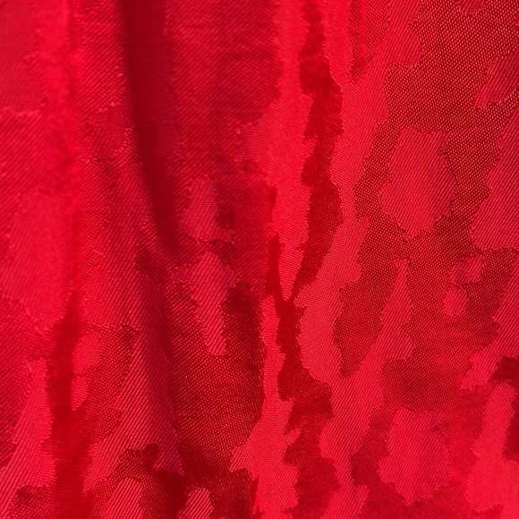 MAJE Smocked leopard jacquard dress red. Size 4 - Picture 5 of 8